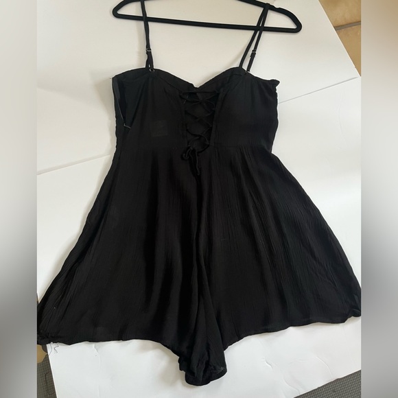 UK2LA Other - UK2LA Black Lace-Up Romper Small